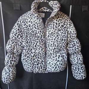 Bershka Black and White Animal Print Jacket